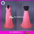 Real Sample Sweetheart Chiffon Rose Long Bridesmaid Dress With Beaded Sash